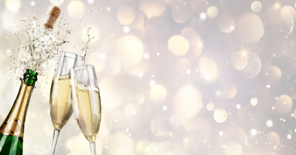The food & beverage sector celebrates with a champagne explosion with a toast of flutes