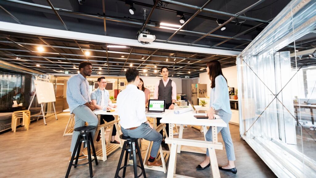 Multi-ethnic group of young entrepreneurs having a business meeting in the office